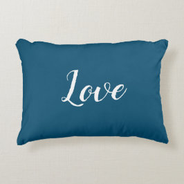 "Amor" en Almohada con acento azul y blanco