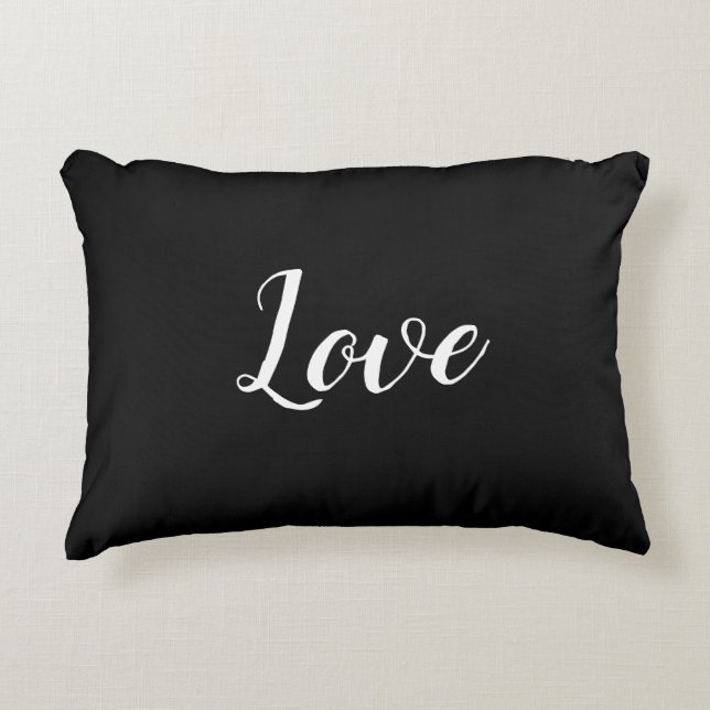 "Amor" en Almohada de acento en negro y blanco (Anverso)