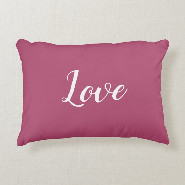"Amor" en Almohada de acento rosa Pretty Berry (Anverso)