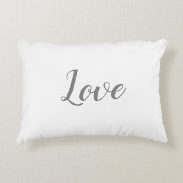 "Amor" en blanco y gris acento almohada