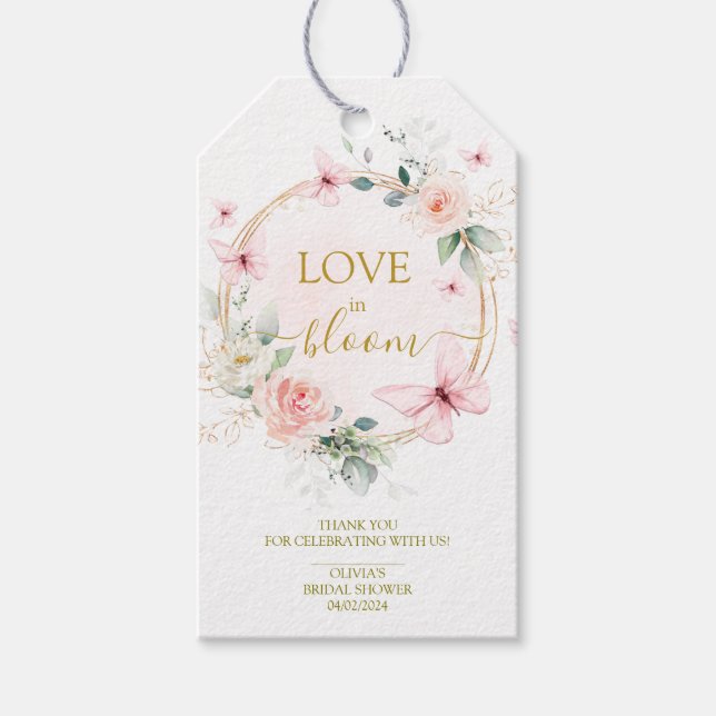 Amor En Bloom Bridal Shower Favorito Etiqueta (Anverso)