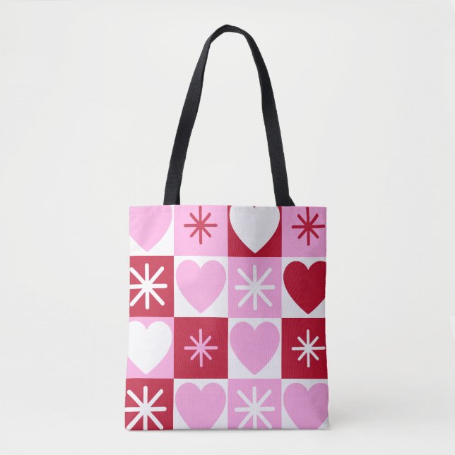 Amor en cada bolsa de tote cuadrada (Anverso)