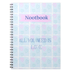 Amor en cuaderno pastel