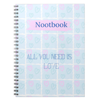 Amor en cuaderno pastel
