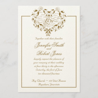 Amor en cualquier idioma en la invitación a la bod