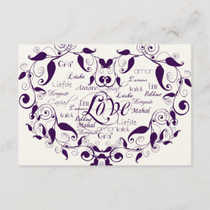 Amor en Cualquier Idioma en Tarjeta de Recepción M