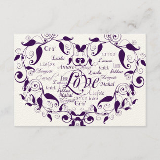 Amor en Cualquier Idioma en Tarjeta de Recepción M