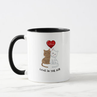 Amor en el aire taza de café divertida