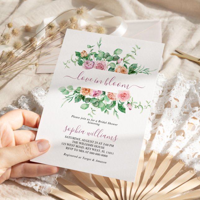 Amor en flor Rosa púrpura Invitación a ducha de no (Subido por el creador)