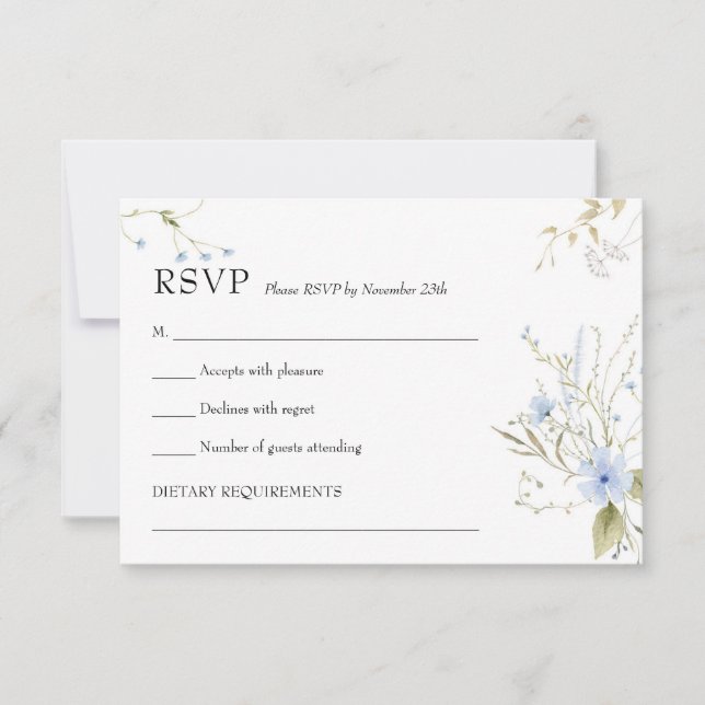 Amor en flor Wildflower Rsvp card (Anverso)