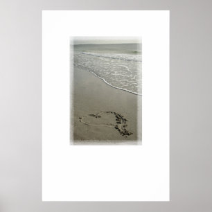 Amor en la impresión del Poster de playa [con espa