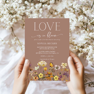 Amor en la Moda Bloom Boho Invitación a la ducha d
