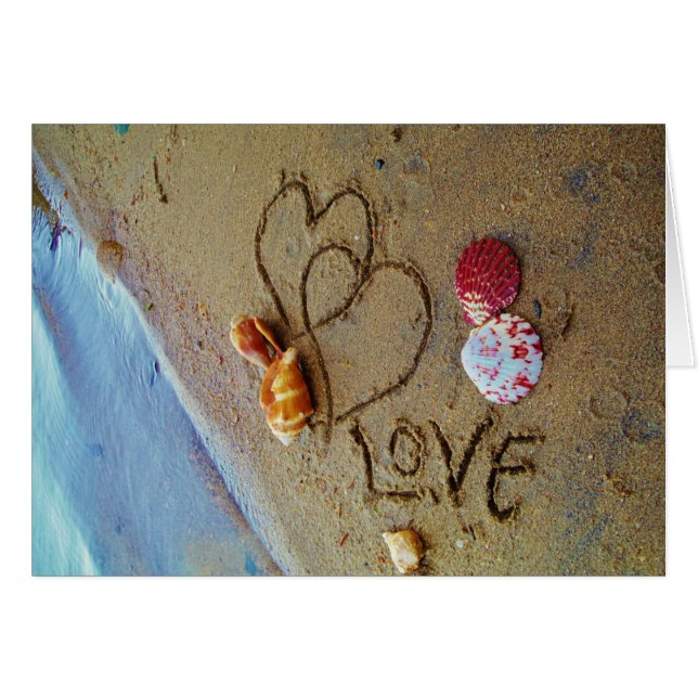 Amor en la playa con corazones (Anverso (Horizontal))