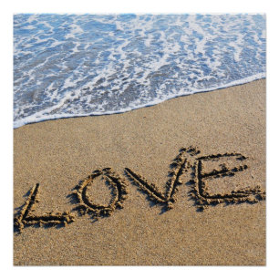 Amor en la Poster escrita de arena