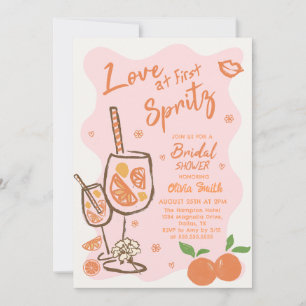 Amor en la primera invitación a la ducha de novia 