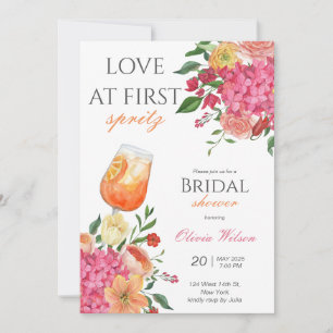 Amor en la primera invitación a la ducha de novia 