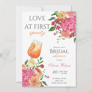 Amor en la primera invitación a la ducha de novia 