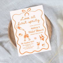 Amor en la primera invitación a la ducha de novia
