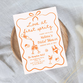 Amor en la primera invitación a la ducha de novia
