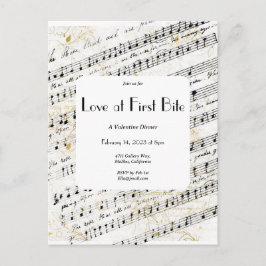 Amor en la primera tarjeta postal de invitación a