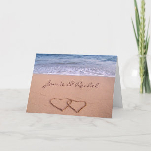 Amor en la tarjeta de playa