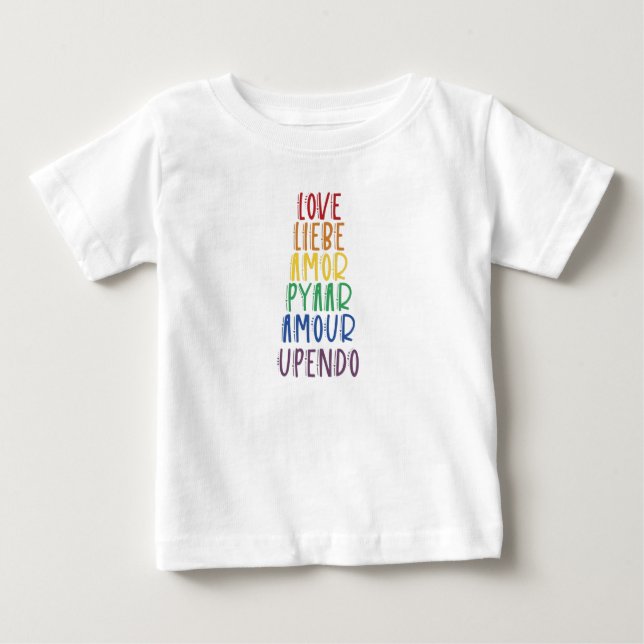 Amor en muchos idiomas: Camiseta del Orgullo Arcoi (Anverso)