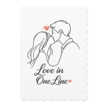 "Amor en una línea – Tarjeta de Pareja Romántica M