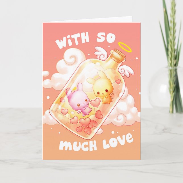 Amor en una tarjeta de felicitación de la botella (Anverso)