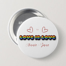 Amor es Amor Arcoíris LGBTQ Botón