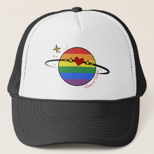 Amor Es Amor Arcoíris LGBTQ Planeta Sombrero