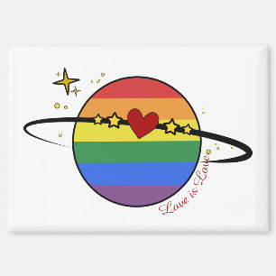 Amor es Amor Arcoíris Planeta LGBTQ Imán