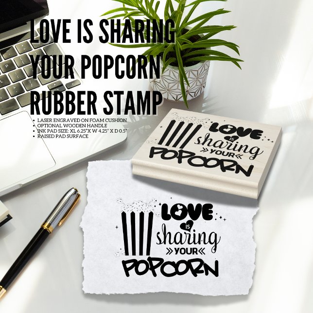 Amor es compartir tu palomitas de maíz Sello de go (Birthday Depot
Love Is Sharing Your Popcorn Rubber Stamp)