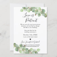 Amor es Paciente Anuncio de Boda Pospuesto