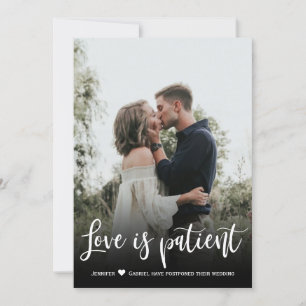 Amor es Paciente Anuncio de Boda Pospuesto