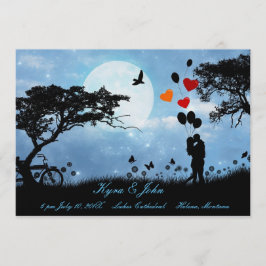 Amor escénico bajo el boda lunar