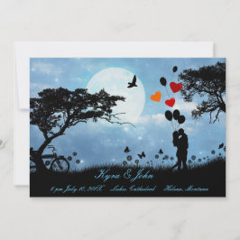 Amor escénico bajo la boda de la luna