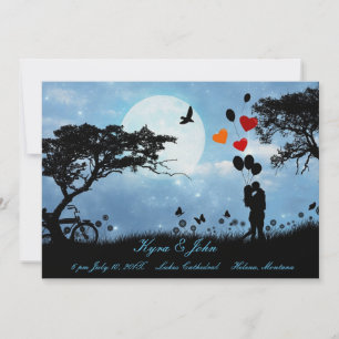 Amor escénico bajo la boda de la luna