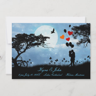 Amor escénico bajo la luna simple Boda