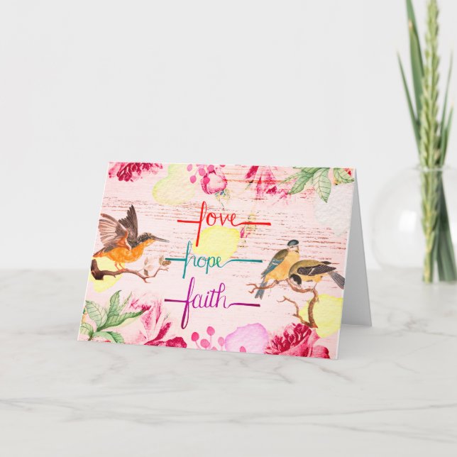 Amor, esperanza, tarjetas de fe (Anverso)