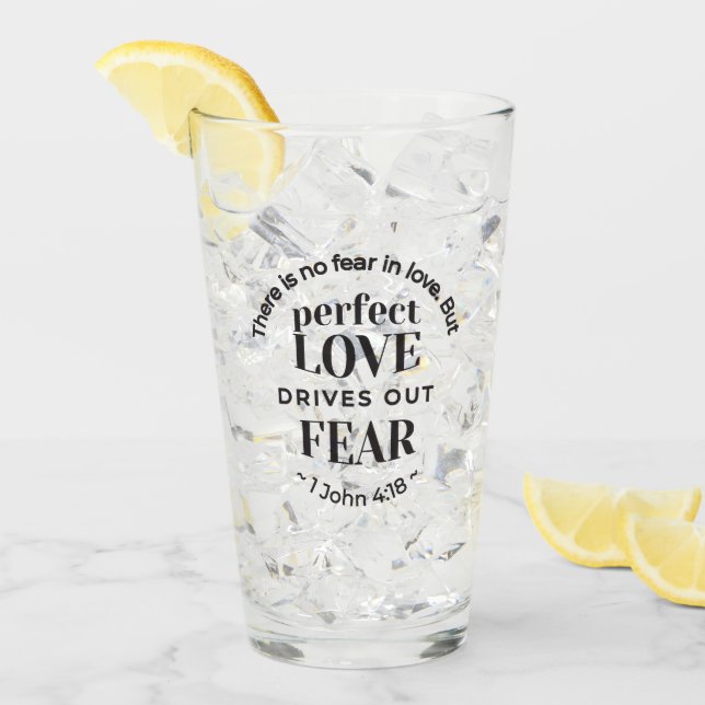 Amor Eterno - 1 Juan 4:18 Escritura Cita Arte (Anverso (hielo))