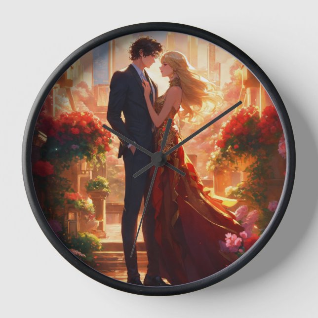 "Amor eterno: Reloj romántico de pared" (Anverso)