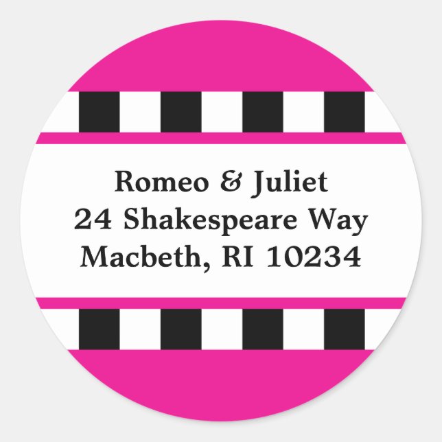 Amor! Etiqueta de dirección - Rosa (Anverso)