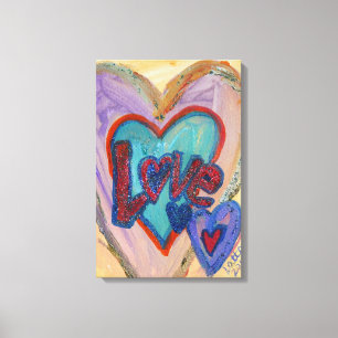 Amor Familia Corazones Pintando impresiones (Medio