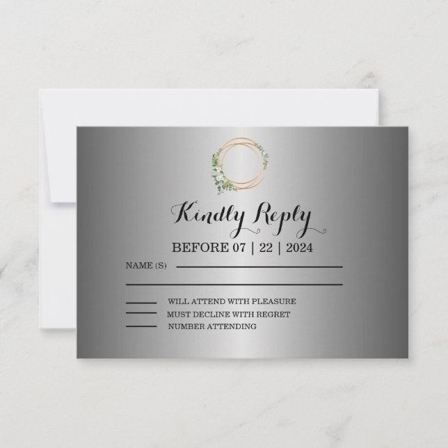 Amor floreciente: Tarjeta RSVP (Anverso)