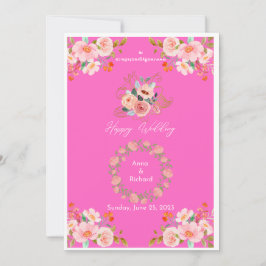 Amor floreciente: Vibrante invitación a la boda fl