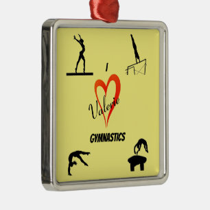 Amor Gimnasia Chica Amarillo Ornamento Cerámico