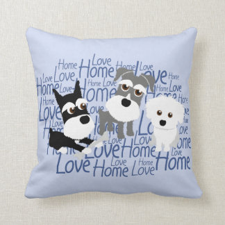 Amor, hogar - almohada de encargo del Schnauzer