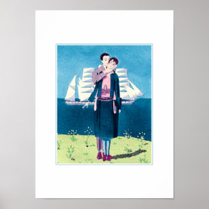 Amor. Impresión Art Deco de época