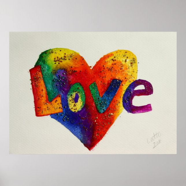 Amor impresión de Poster de pintura Purpurina del  (Frente)