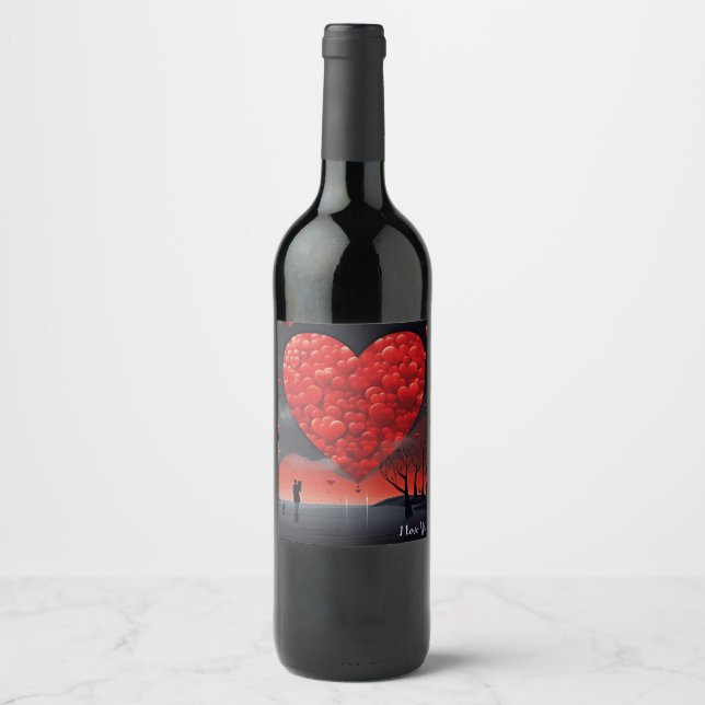 Amor infinito: Etiqueta de vino de San Valentín (Anverso)